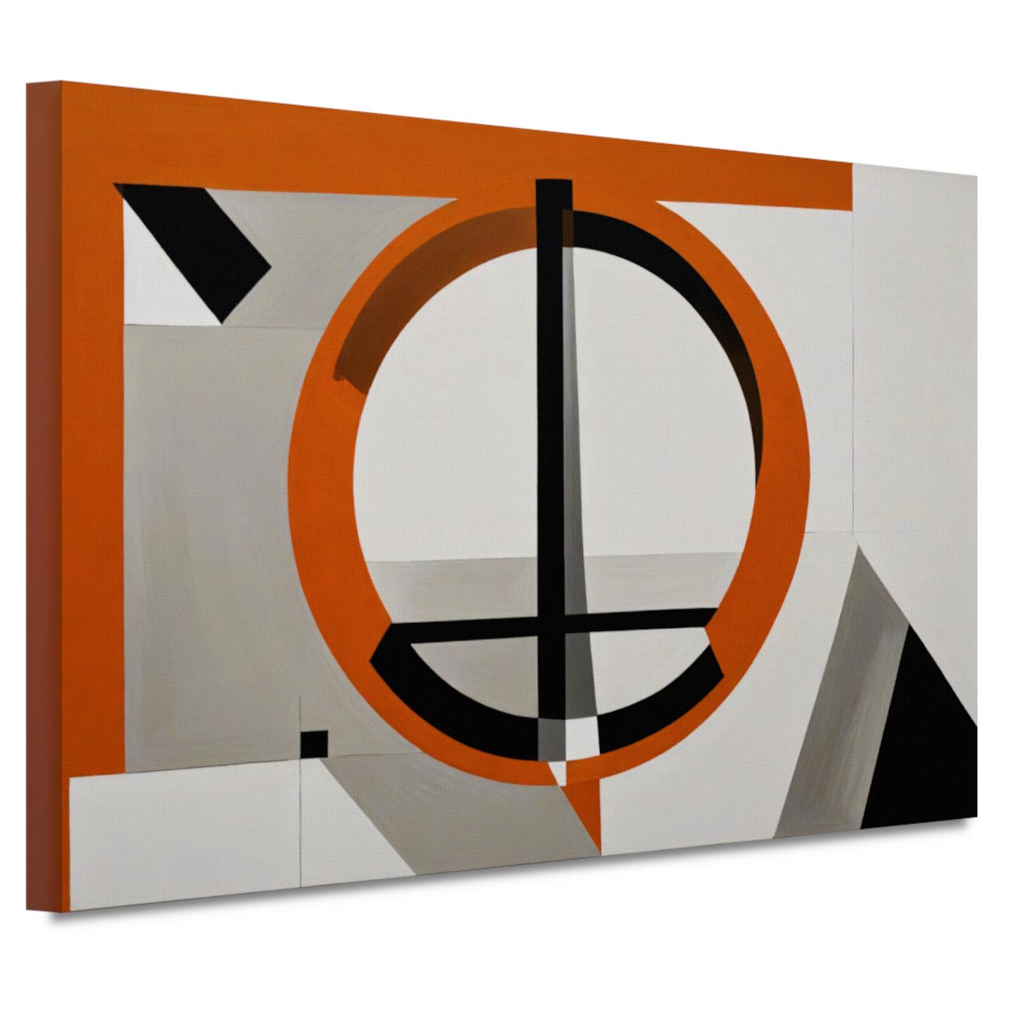 Minimalistisch Ontwerp met Oranje en Zwarte Vormen canvas