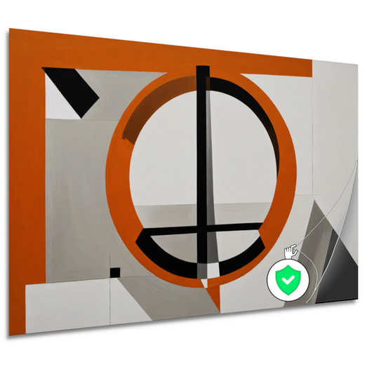 Minimalistisch Ontwerp met Oranje en Zwarte Vormen poster