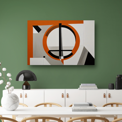 Minimalistisch Ontwerp met Oranje en Zwarte Vormen poster
