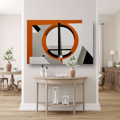 Minimalistisch Ontwerp met Oranje en Zwarte Vormen poster