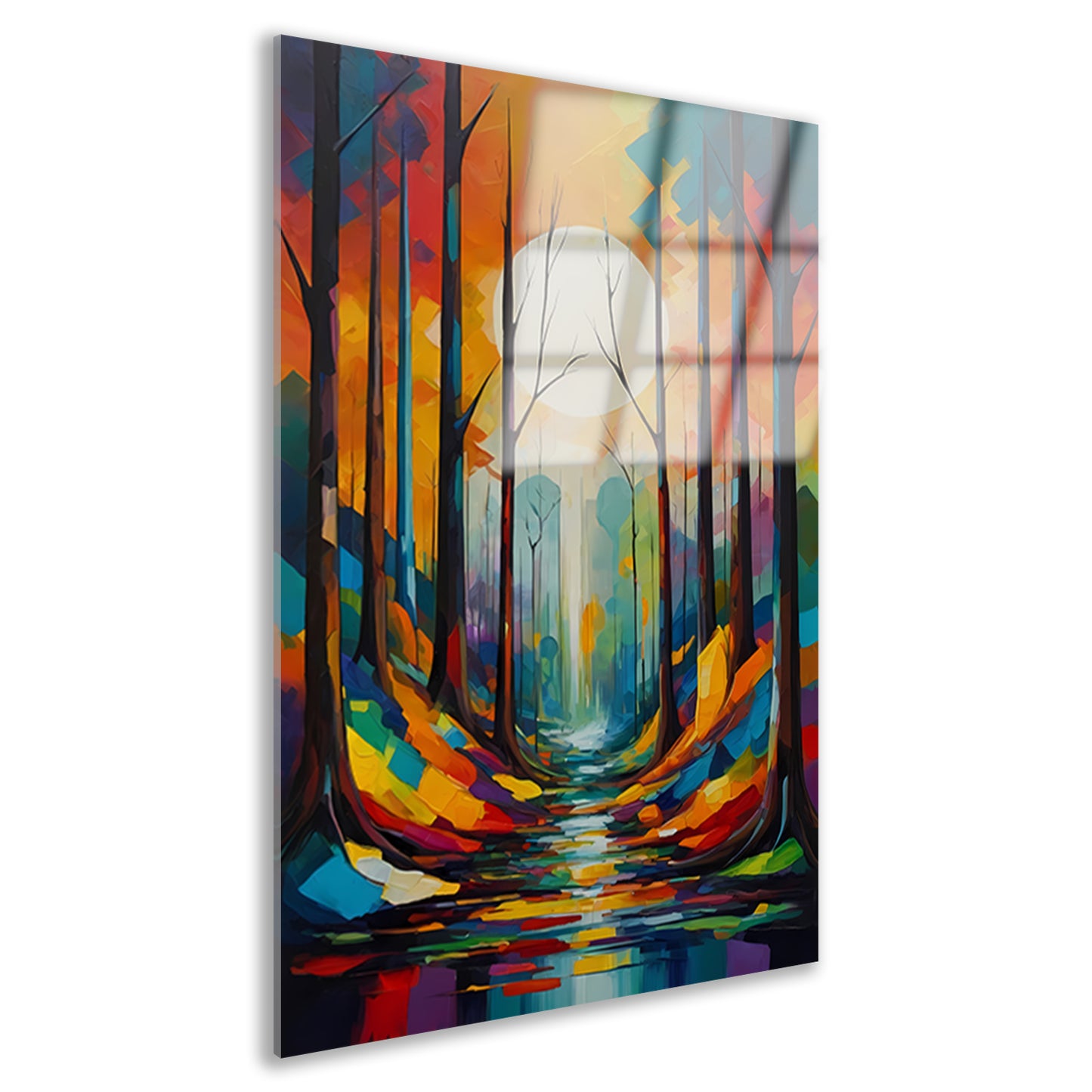 Betoverend Bos in Moderne Kleurenpracht acrylglas