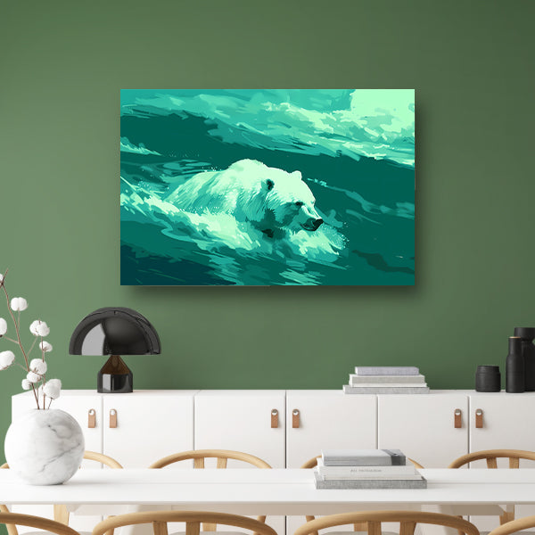 Digitale kunst van beer in water acrylglas