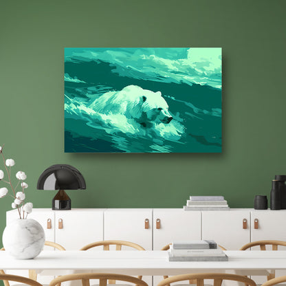 Digitale kunst van beer in water acrylglas