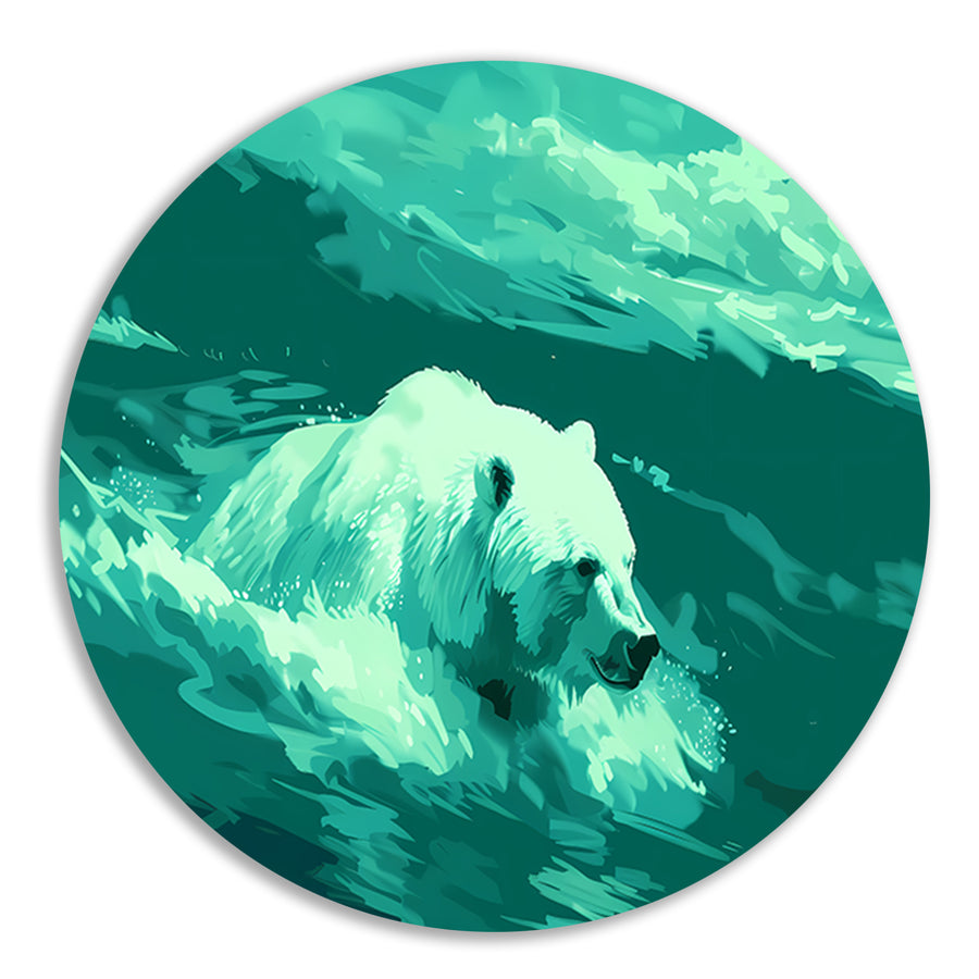 Digitale kunst van beer in water forex muurcirkel