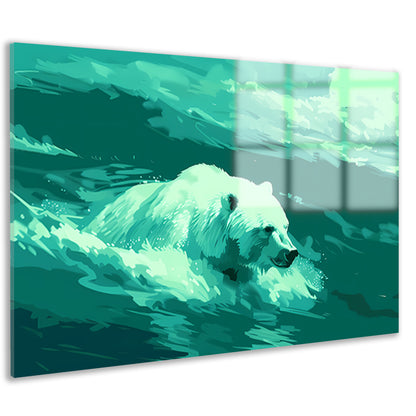 Digitale kunst van beer in water acrylglas