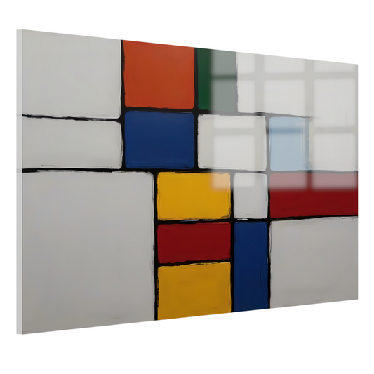 Geometrische Harmonie in Primaire Kleuren acrylglas