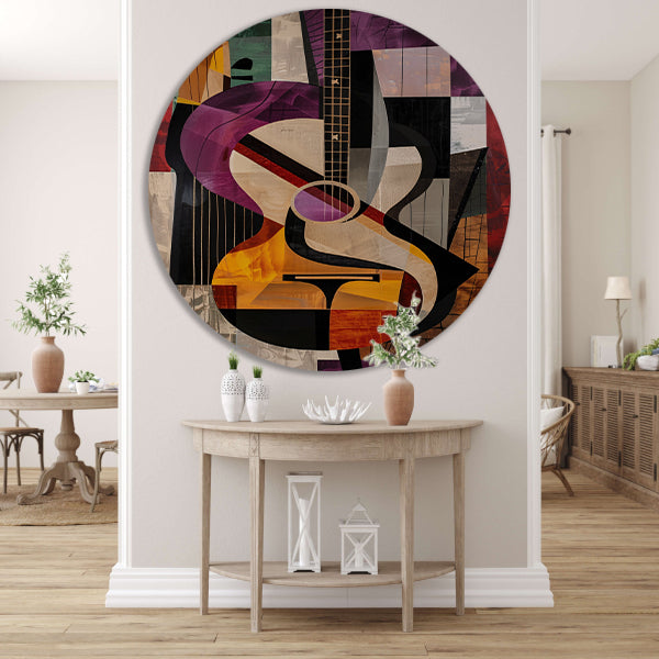 Abstract Kubistische Gitaar Kunst forex muurcirkel