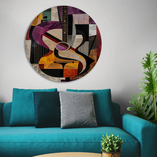 Abstract Kubistische Gitaar Kunst forex muurcirkel