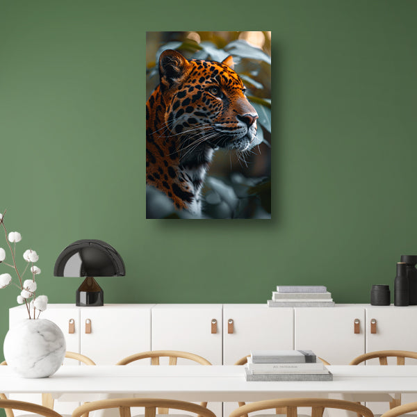 Majestueuze luipaard in natuurlijke habitat gevangen acrylglas