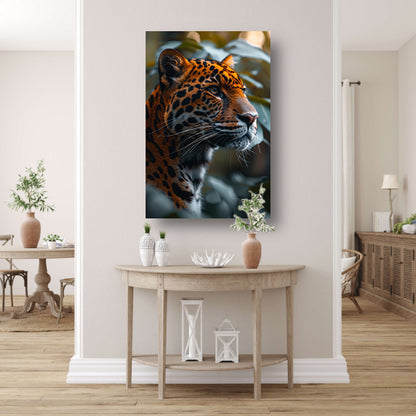 Majestueuze luipaard in natuurlijke habitat gevangen poster