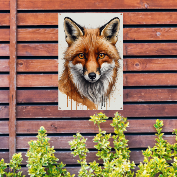 Scherpe Blik van een Kleurrijke Vos tuinposter