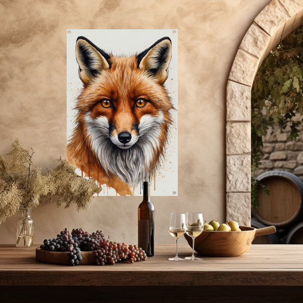 Scherpe Blik van een Kleurrijke Vos tuinposter