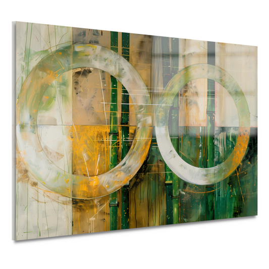 Dynamisch Abstract Spel van Cirkels en Lijnen acrylglas