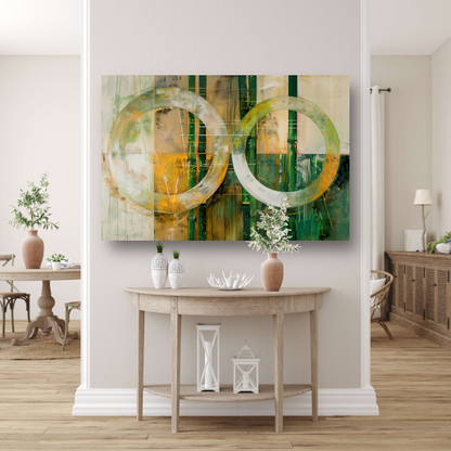 Dynamisch Abstract Spel van Cirkels en Lijnen canvas