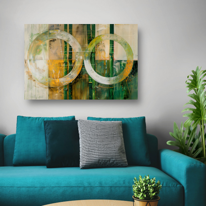 Dynamisch Abstract Spel van Cirkels en Lijnen canvas