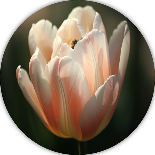 Close-up van roze bloem in bloei aluminium muurcirkel