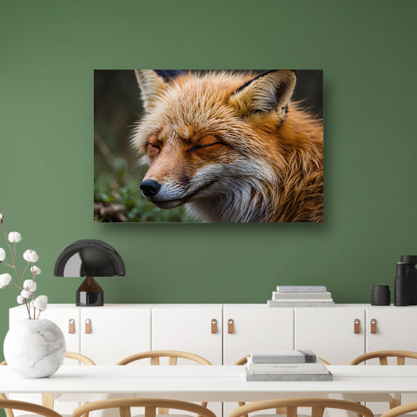 Slapende vos in de natuur vastgelegd poster
