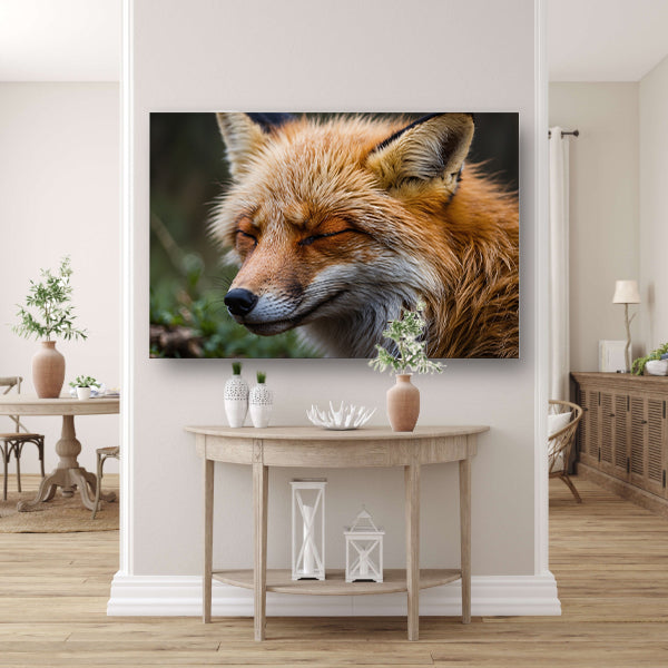 Slapende vos in de natuur vastgelegd poster