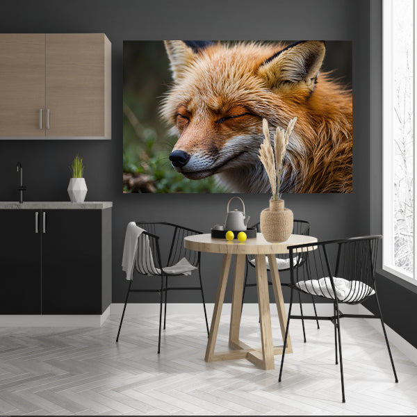 Slapende vos in de natuur vastgelegd poster