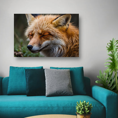 Slapende vos in de natuur vastgelegd poster