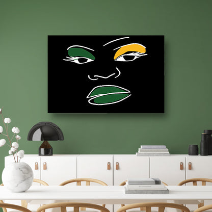 Abstract minimalistisch portret van Afrikaans gezicht canvas