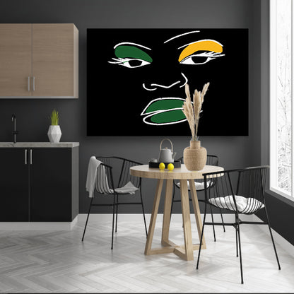 Abstract minimalistisch portret van Afrikaans gezicht canvas