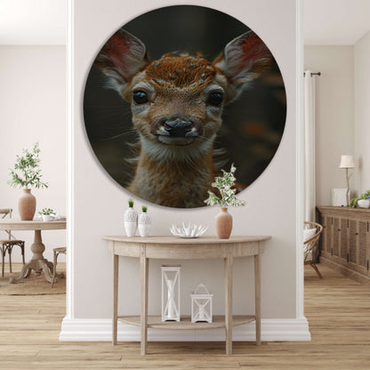 Close-up portret van een jong hertje in het wild forex muurcirkel