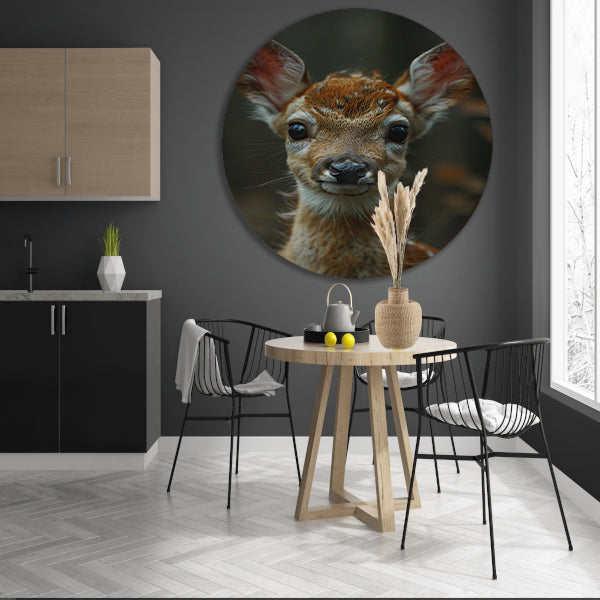 Close-up portret van een jong hertje in het wild forex muurcirkel