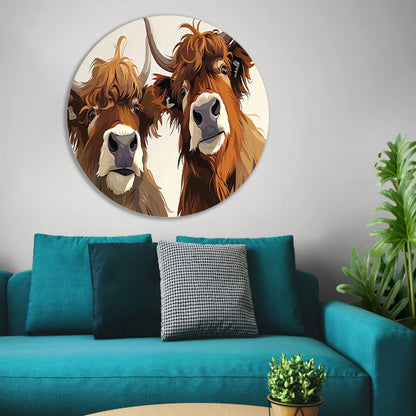 Twee Schotse Hooglanders van dichtbij forex muurcirkel