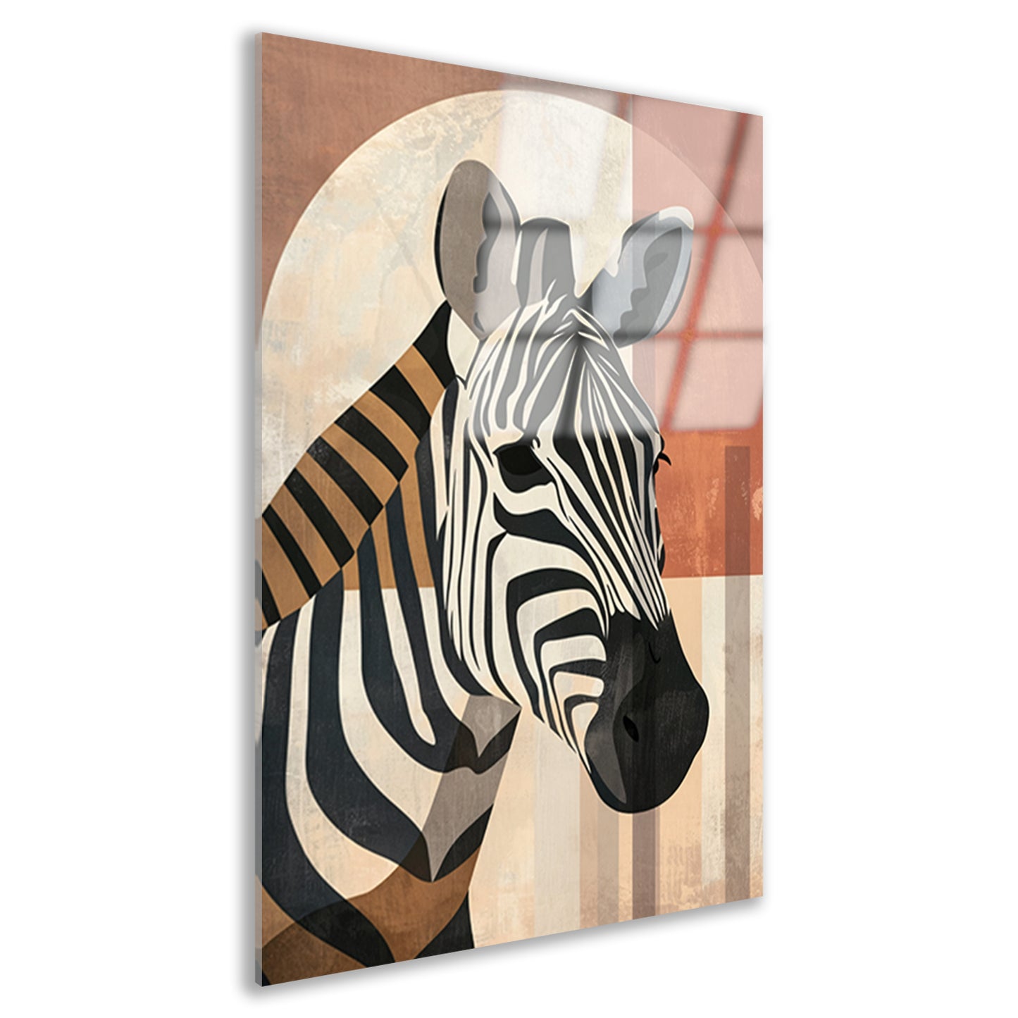 Geometrische Zebra in Aardse Tinten acrylglas