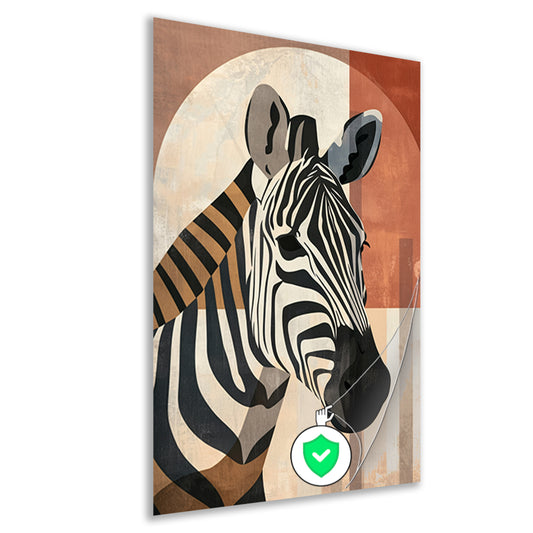 Geometrische Zebra in Aardse Tinten poster