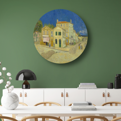 Het Gele Huis (The Yellow House) - Vincent van Gogh aluminium muurcirkel
