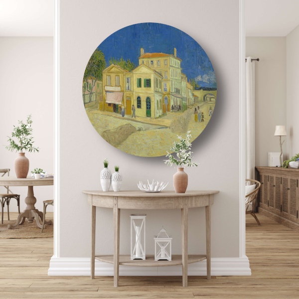 Het Gele Huis (The Yellow House) - Vincent van Gogh aluminium muurcirkel