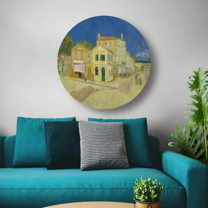 Het Gele Huis (The Yellow House) - Vincent van Gogh aluminium muurcirkel