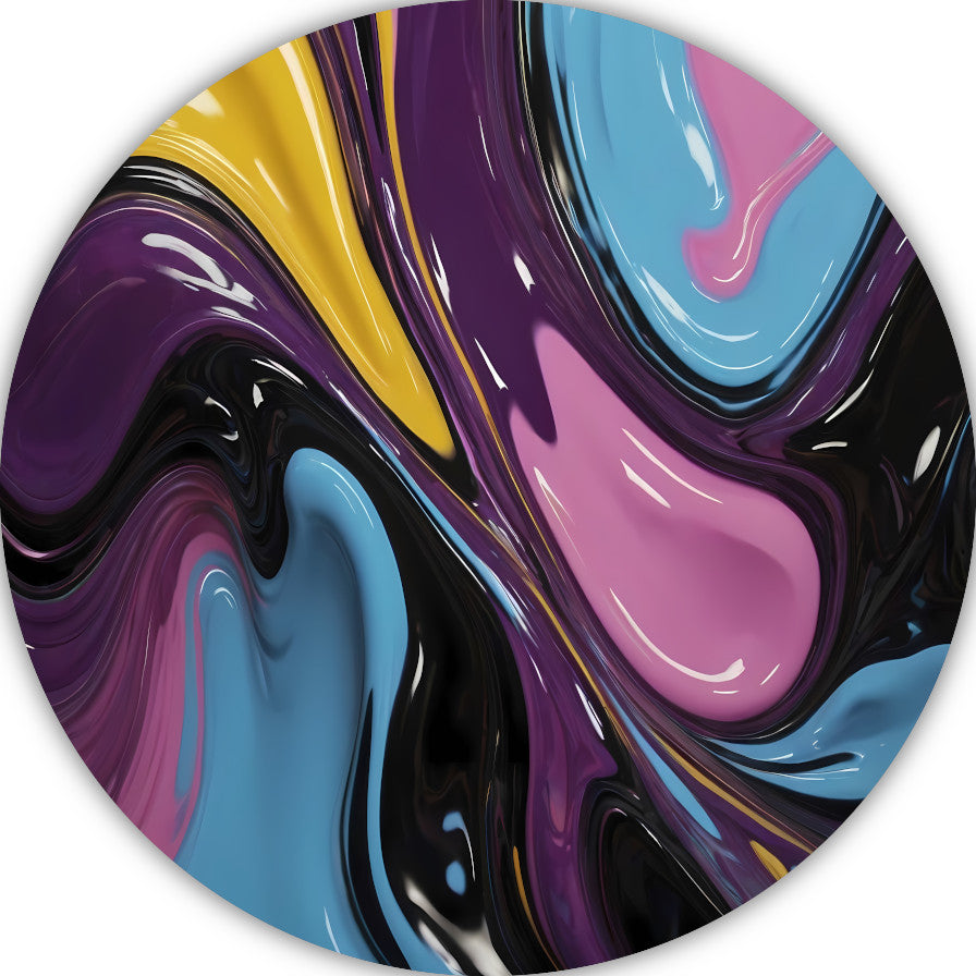 Abstract Spel van Vloeibare Kleuren forex muurcirkel