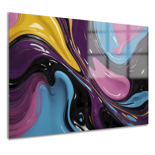 Abstract Spel van Vloeibare Kleuren acrylglas