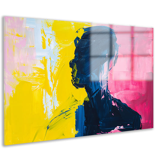 Abstracte silhouet met levendige kleuren acrylglas