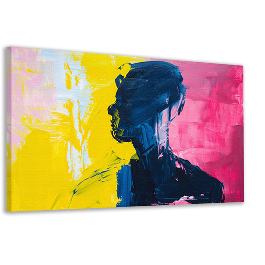 Abstracte silhouet met levendige kleuren canvas