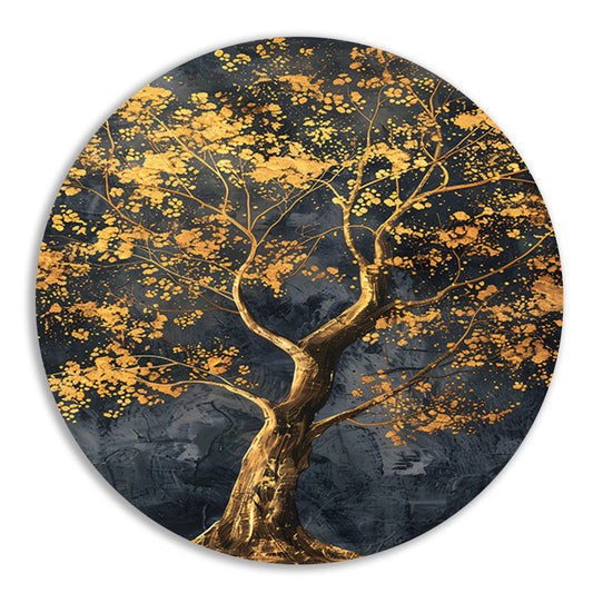 Grote boom met gouden bladeren kunst forex muurcirkel