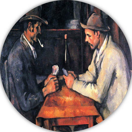 The Card Players - Paul Cézanne aluminium muurcirkel