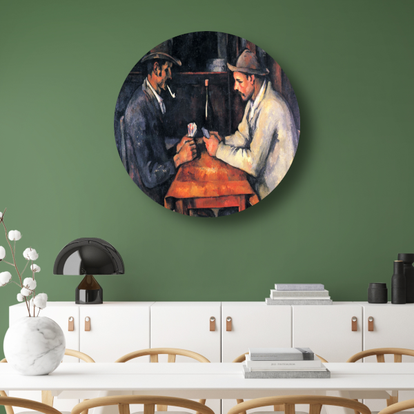The Card Players - Paul Cézanne aluminium muurcirkel