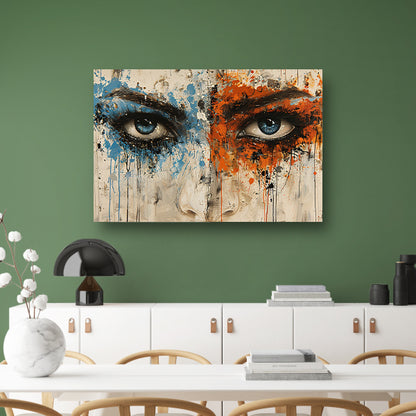 Twee Ogen omgeven door Kleur en Emotie canvas