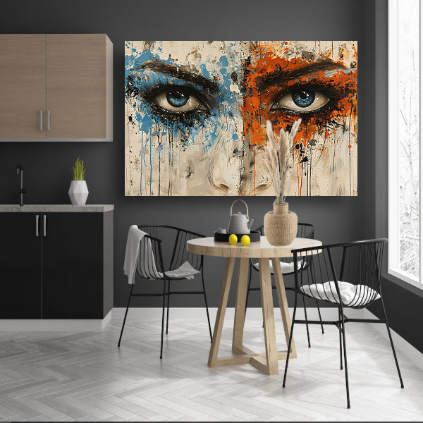 Twee Ogen omgeven door Kleur en Emotie canvas