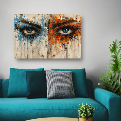 Twee Ogen omgeven door Kleur en Emotie poster