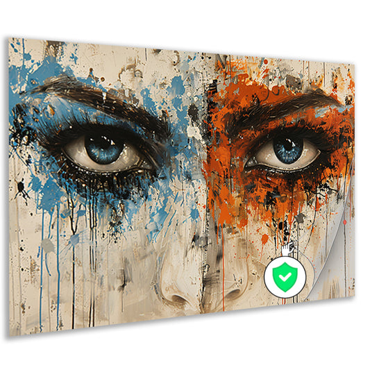 Twee Ogen omgeven door Kleur en Emotie poster