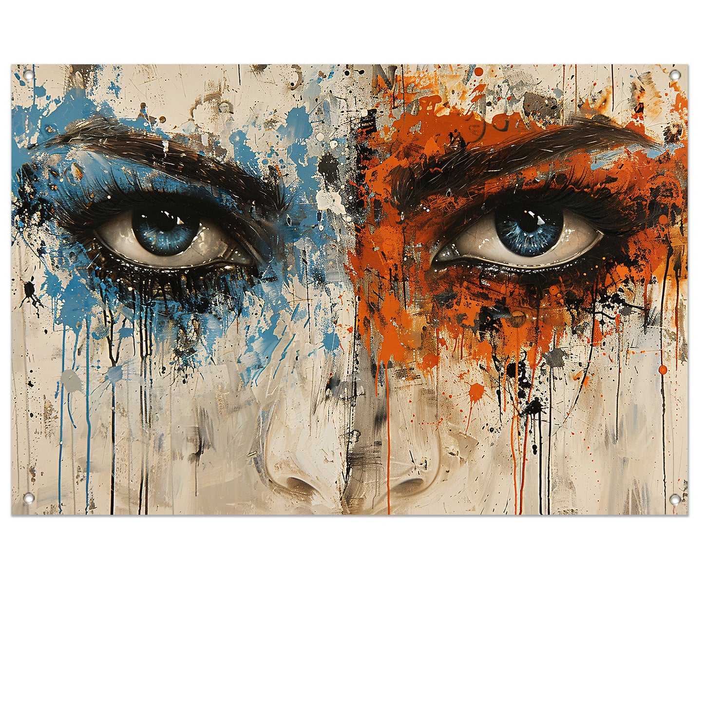 Twee Ogen omgeven door Kleur en Emotie tuinposter