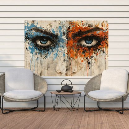 Twee Ogen omgeven door Kleur en Emotie tuinposter