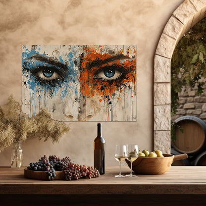 Twee Ogen omgeven door Kleur en Emotie tuinposter