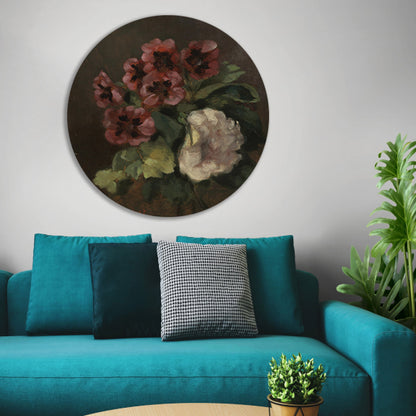 Bouquet of Flowers - Gustave Courbet aluminium muurcirkel