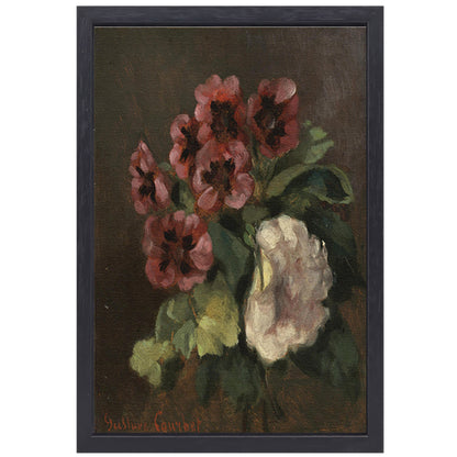 Bouquet of Flowers - Gustave Courbet canvas met baklijst